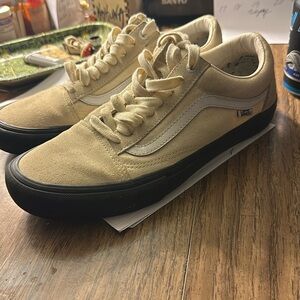 Vans Tan and Black Sneakers with Classic Design